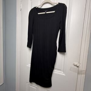 Banana Republic Black Long Sleeve Stretchy Modest Midi Dress Womens XS